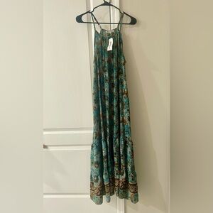 White Waves Floral Maxi Dress Size S/M